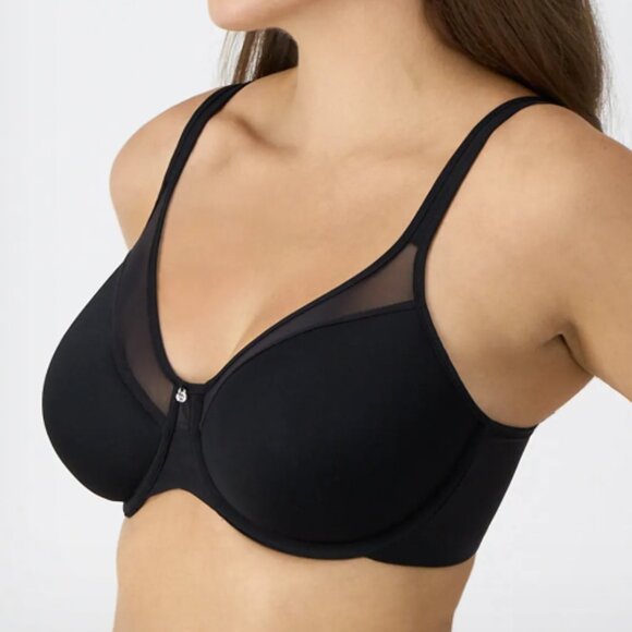 Bali One Smooth U Ultra Light Shaping Underwire Bra 42B - Black - Picture 2 of 6